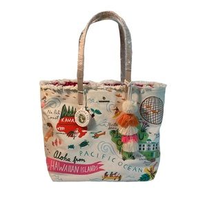 Spartina Hawaii Islands Fringe Tote Bag NWT